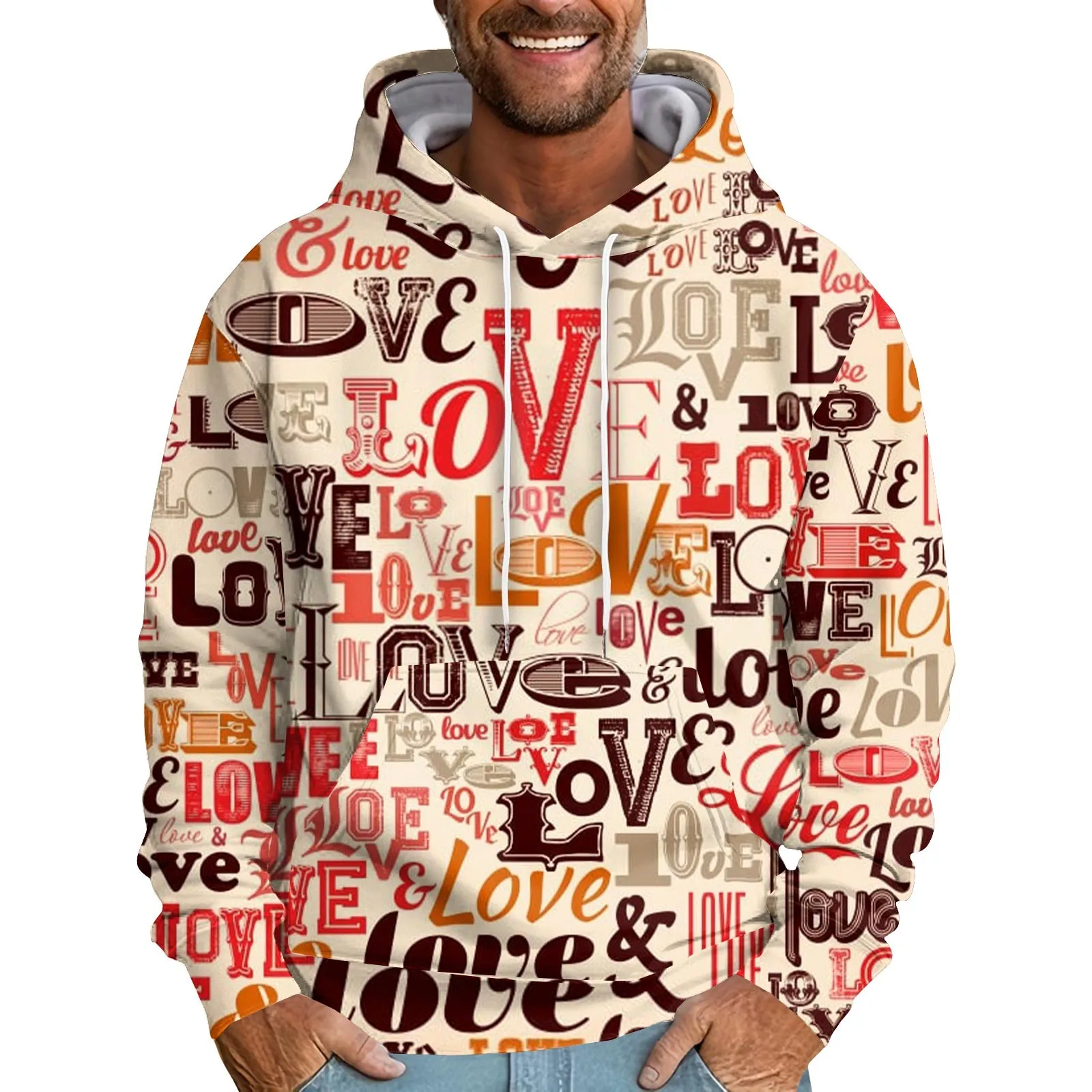 Happy Valentines Day Love Heart Print Hoodies Long Sleeve Sweatshirt Male Spring Autumn Hooded Pullovers Male Top 2024
Happy Valentines Day Love Heart Print Hoodies Long Sleeve Sweatshirt Male Spring Autumn Hooded Pullovers Male Top 2024