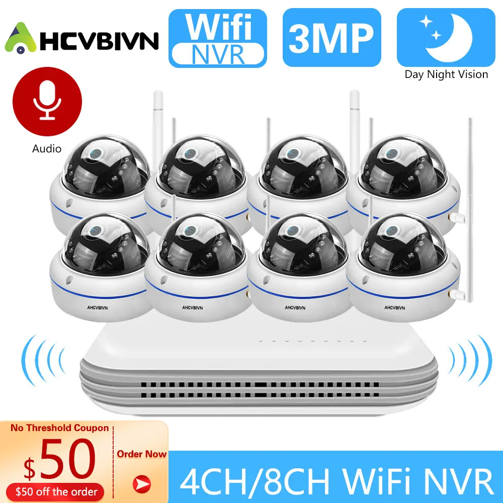 Plug and Play 8CH Audio 3MP HD Wireless NVR Kit P2P Indoor Outdoor IR Night Vision Security Dome IP Camera WIFI CCTV System
Plug and Play 8CH Audio 3MP HD Wireless NVR Kit P2P Indoor Outdoor IR Night Vision Security Dome IP Camera WIFI CCTV System