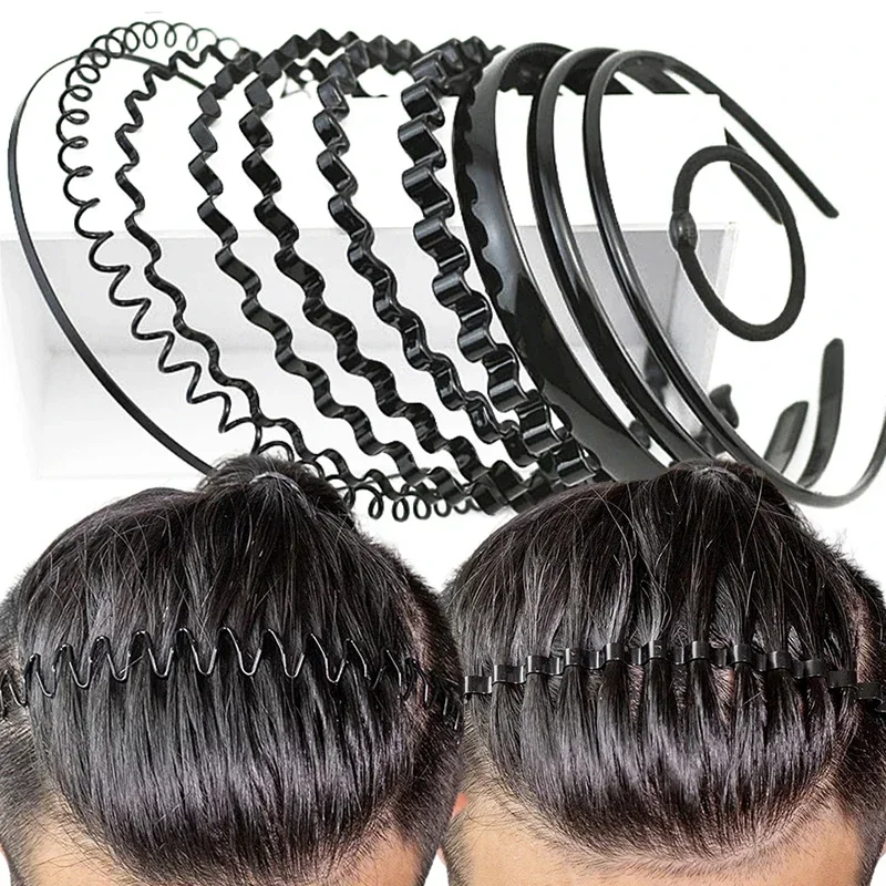 

6pcs Fashion Wave Mens Women Unisex Black Wavy Hair Head Hoop Band Sports Headband Hairband Headwear Hair Accessories Gifts