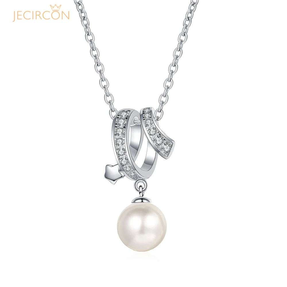 JECIRCON 925 Sterling Silver Necklace for Women 8MM Flawless Freshwater Pearl Total 0.24 Carat Moissanite Pendant Trendy Jewelry
JECIRCON 925 Sterling Silver Necklace for Women 8MM Flawless Freshwater Pearl Total 0.24 Carat Moissanite Pendant Trendy Jewelry