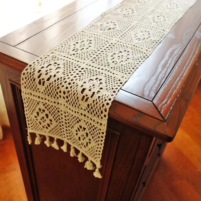 Vintage cotton and linen cut-out crochet table runner dining table, coffee table, placemat, café chest of drawers cover
Vintage cotton and linen cut-out crochet table runner dining table, coffee table, placemat, café chest of drawers cover