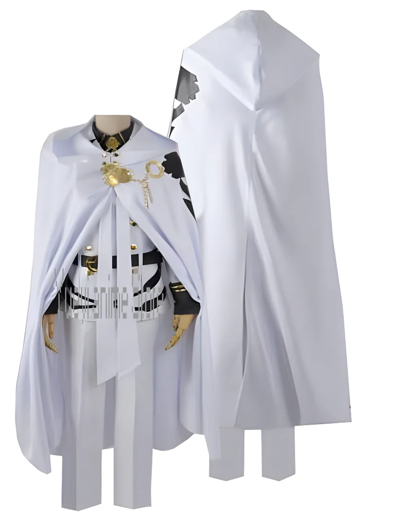 Anime Hyakuya Mikaela Cosplay Costume Halloween Party Men's women White Combat Uniform Military Suit
Anime Hyakuya Mikaela Cosplay Costume Halloween Party Men's women White Combat Uniform Military Suit