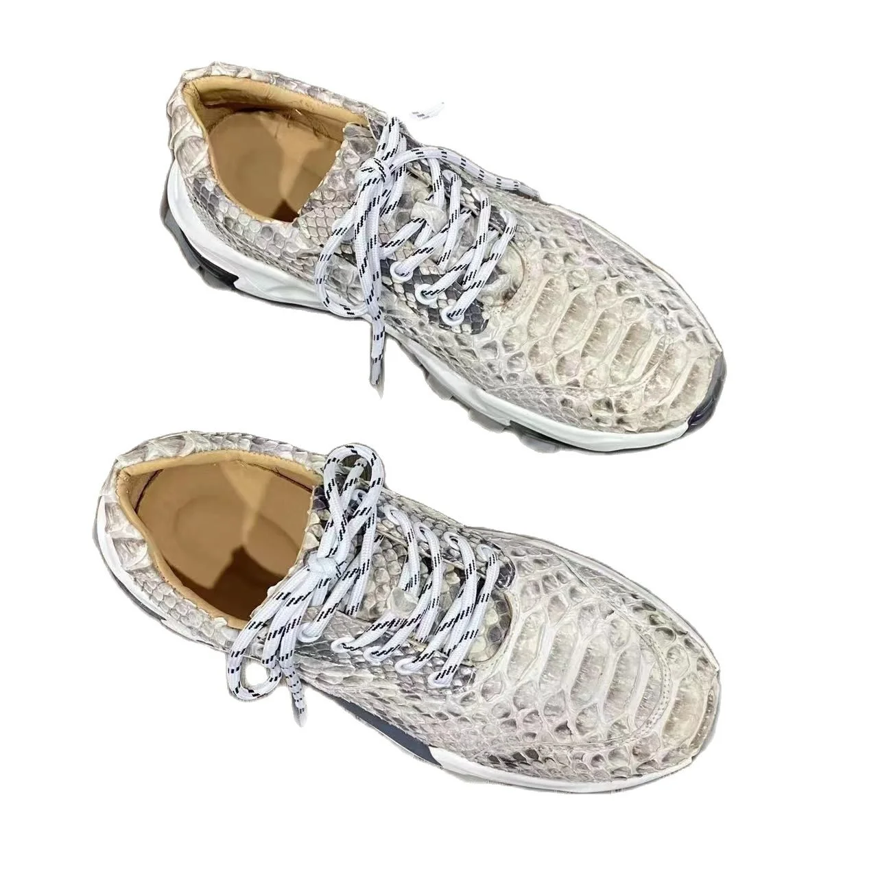

2023 new arrival Fashion snake skin causal shoes men,male Genuine leather SNEAKERS PDD200