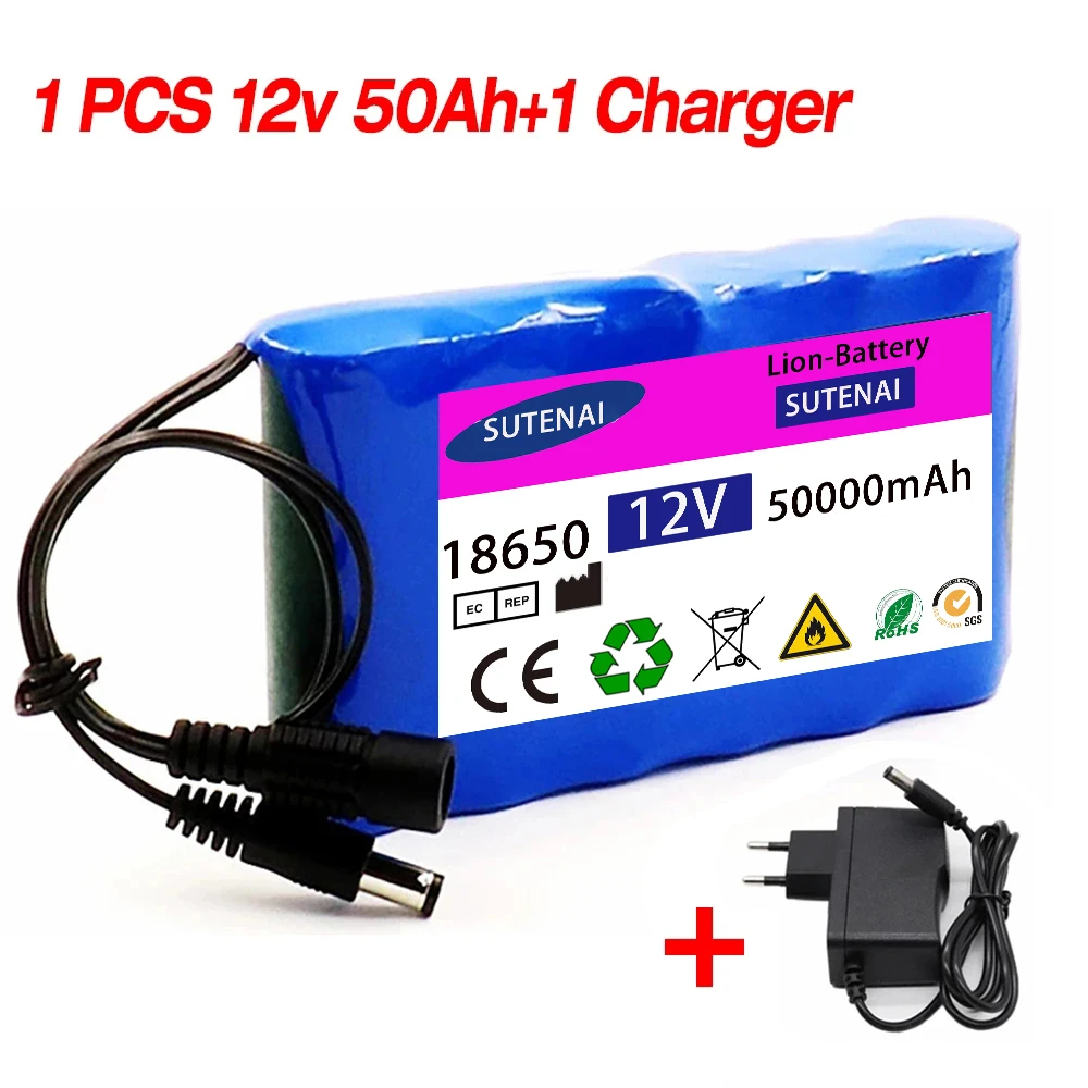 Air transport 12v 50Ah 50000mAh 18650 Rechargeable batteries 12.6V PCB Lithium Battery pack Protection Board +12.6V 1A Charger
Air transport 12v 50Ah 50000mAh 18650 Rechargeable batteries 12.6V PCB Lithium Battery pack Protection Board +12.6V 1A Charger
