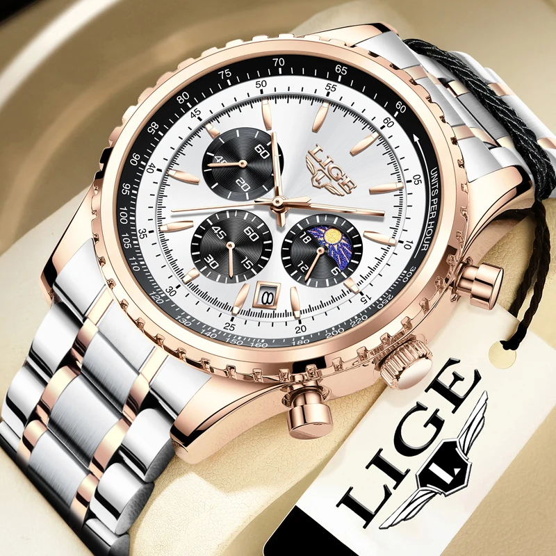 New LIGE Fashion Men Watch Stainless Steel Top Brand Luxury Sport Chronograph Quartz Wrist Watches for Men Relogio Masculino+Box
New LIGE Fashion Men Watch Stainless Steel Top Brand Luxury Sport Chronograph Quartz Wrist Watches for Men Relogio Masculino+Box