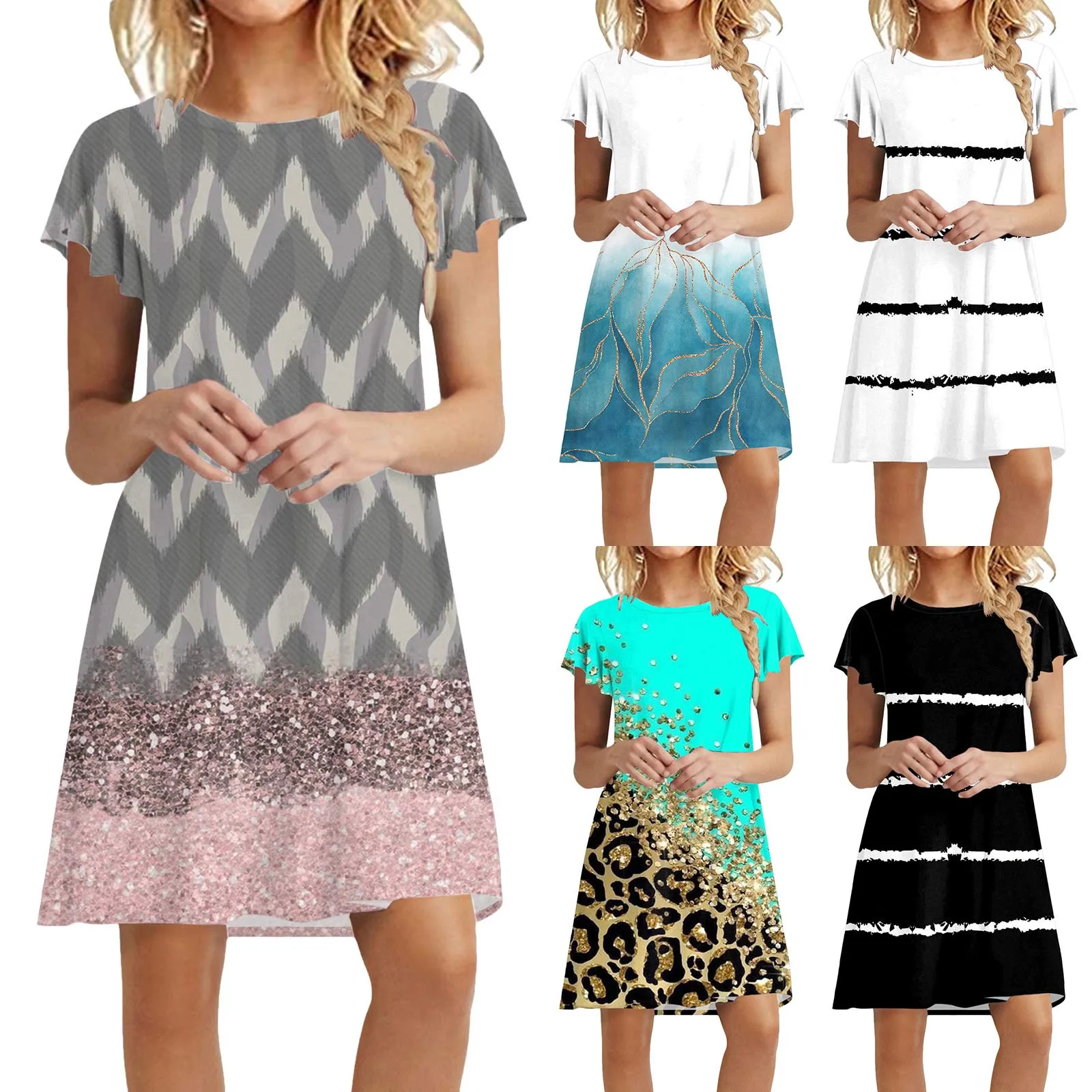 Women Fashion Dress Summer Short Sleeve Round Tie Pocket Dress Skinny Daily Cocktail Evening Formal Dress
Women Fashion Dress Summer Short Sleeve Round Tie Pocket Dress Skinny Daily Cocktail Evening Formal Dress