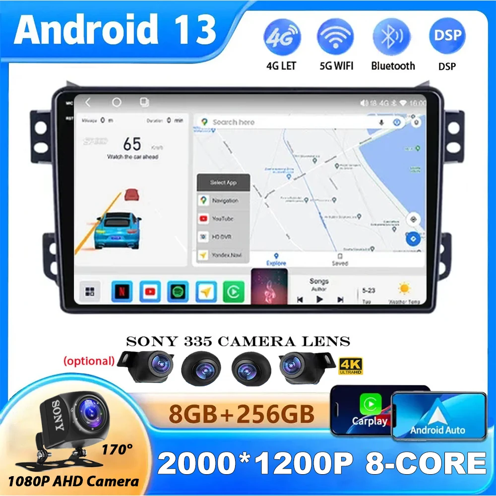 

Android 13 Car Radio For Opel Agila Suzuki Splash Ritz Autoradio Multimedia Player QLED IPS Screen Carplay DSP BT Wireless SWC