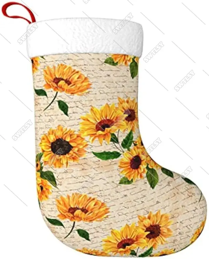 Vibrant Yellow Floral Sunflower Christmas Stockings Classic Velvet Plush 18 Inch Large Christmas Stocking Fireplace Hanging
Vibrant Yellow Floral Sunflower Christmas Stockings Classic Velvet Plush 18 Inch Large Christmas Stocking Fireplace Hanging