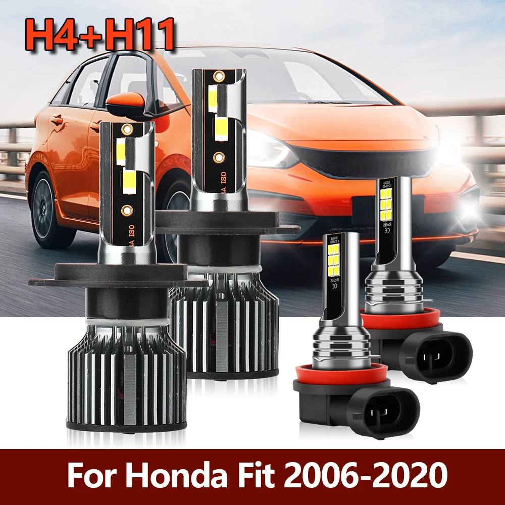 4x LED Headlight Hi/Lo Beam H4 Front Lamps + H11 Fog Lights Bulbs Combo Accessories Kit For Honda Fit 2006-2013 2014-2020
4x LED Headlight Hi/Lo Beam H4 Front Lamps + H11 Fog Lights Bulbs Combo Accessories Kit For Honda Fit 2006-2013 2014-2020