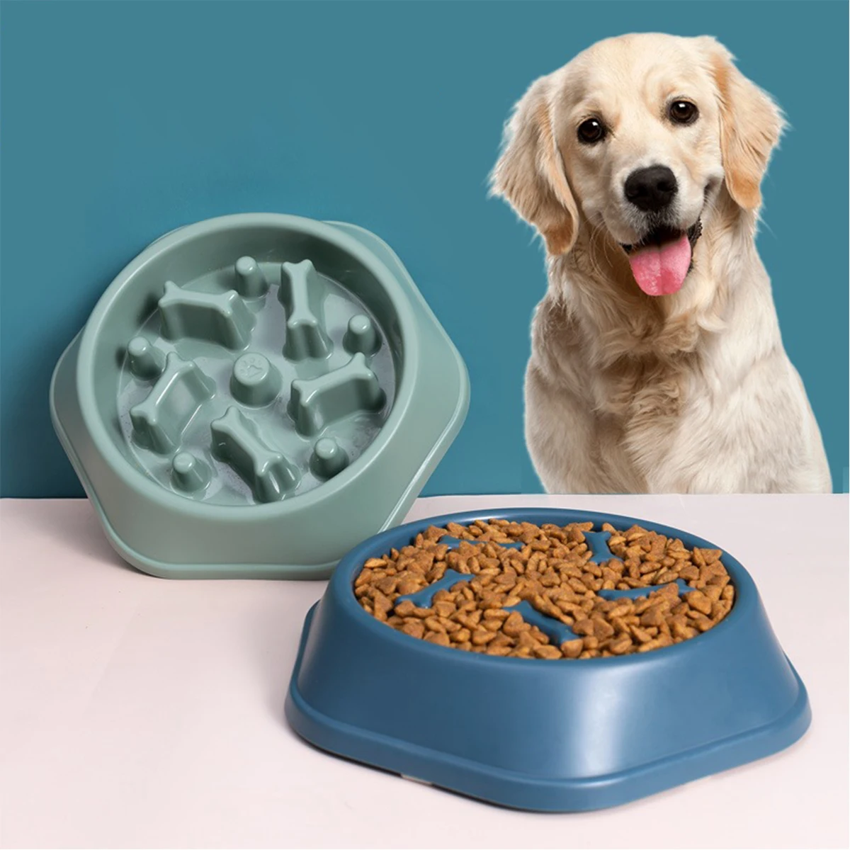 

Dog Bowl Anti Choking Slow Food Bowl Small Medium-Sized Dog Feeder Basin Cat Food Basin Dog Anti Tipping Pet Supplies