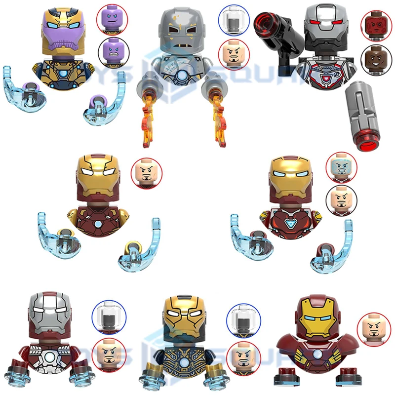 The War Machine Iron MK1 MK5 MK7 MK41 MK46 MK85 Thanos Man Model Blocks MOC Bricks Set Gifts Toys For Children X0252
The War Machine Iron MK1 MK5 MK7 MK41 MK46 MK85 Thanos Man Model Blocks MOC Bricks Set Gifts Toys For Children X0252
