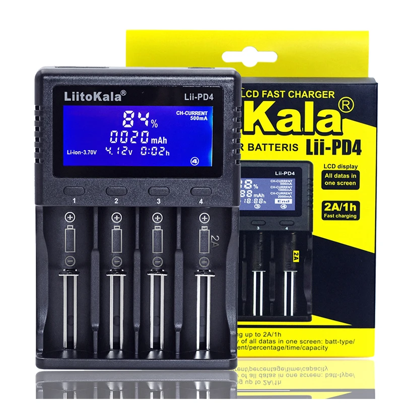 Genuine/Original Liitokala Lii-PD4 18650 Charger 1.2V 3.2V 3.7V 3.85V AA / AAA 26650 16340 25500 NiMH Lithium battery charger
Genuine/Original Liitokala Lii-PD4 18650 Charger 1.2V 3.2V 3.7V 3.85V AA / AAA 26650 16340 25500 NiMH Lithium battery charger