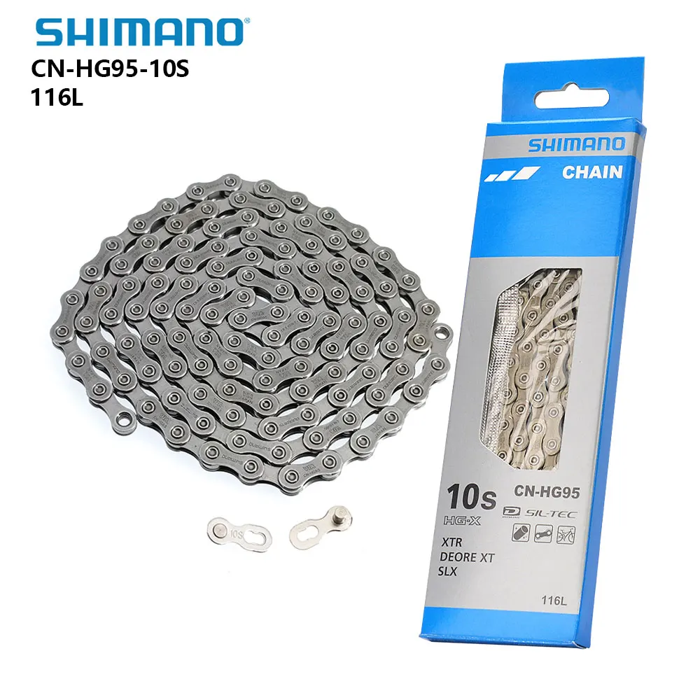 Цепь Shimano DEORE XT CN-HG95 MTB, 10 скоростей, 116 звеньев, цепь для горного шоссейного велосипеда, подходит для XTR XT SLX Deore HG95 10s 10V, велосипедные детали
Цепь Shimano DEORE XT CN-HG95 MTB, 10 скоростей, 116 звеньев, цепь для горного шоссейного велосипеда, подходит для XTR XT SLX Deore HG95 10s 10V, велосипедные детали