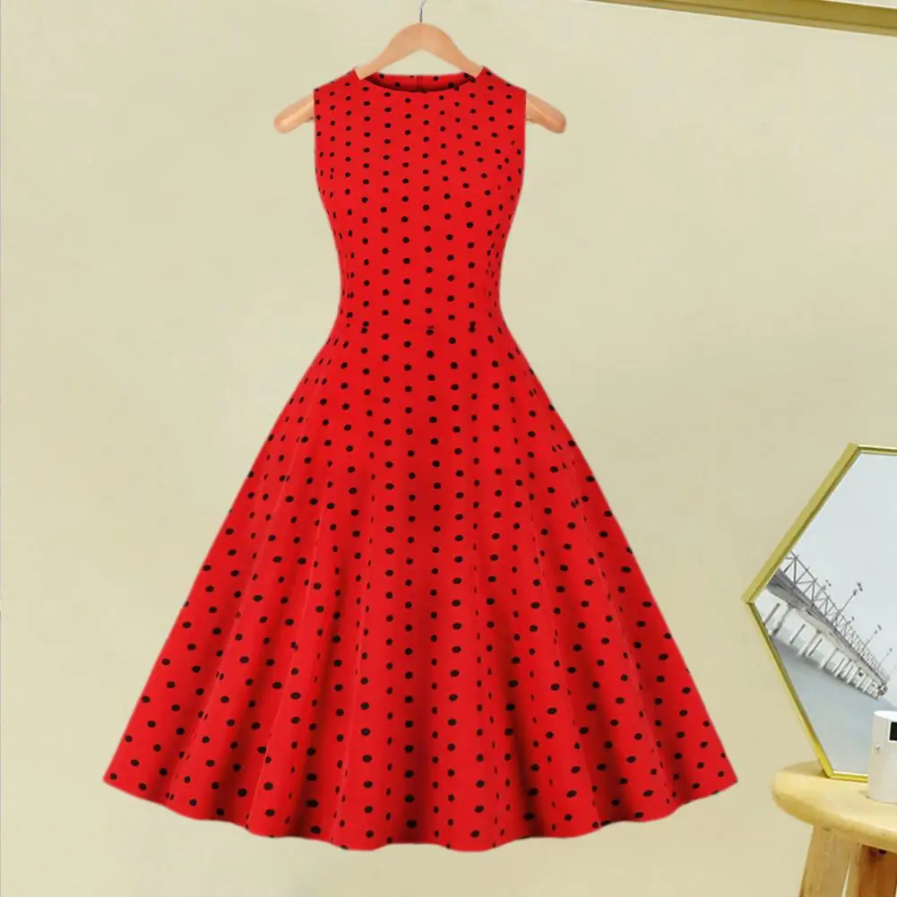 Women Printed Dress Elegant Retro Dot Print Midi Dress For Women A-line Party Dress With Tight Waist Back Zipper Breathable
Women Printed Dress Elegant Retro Dot Print Midi Dress For Women A-line Party Dress With Tight Waist Back Zipper Breathable