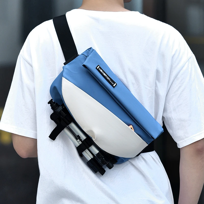 

Men's Fashion Color Matching Chest Bag Boy Waterproof Large Capacity Wear-Resistant Backpack One Shoulder Slant Bag For Male