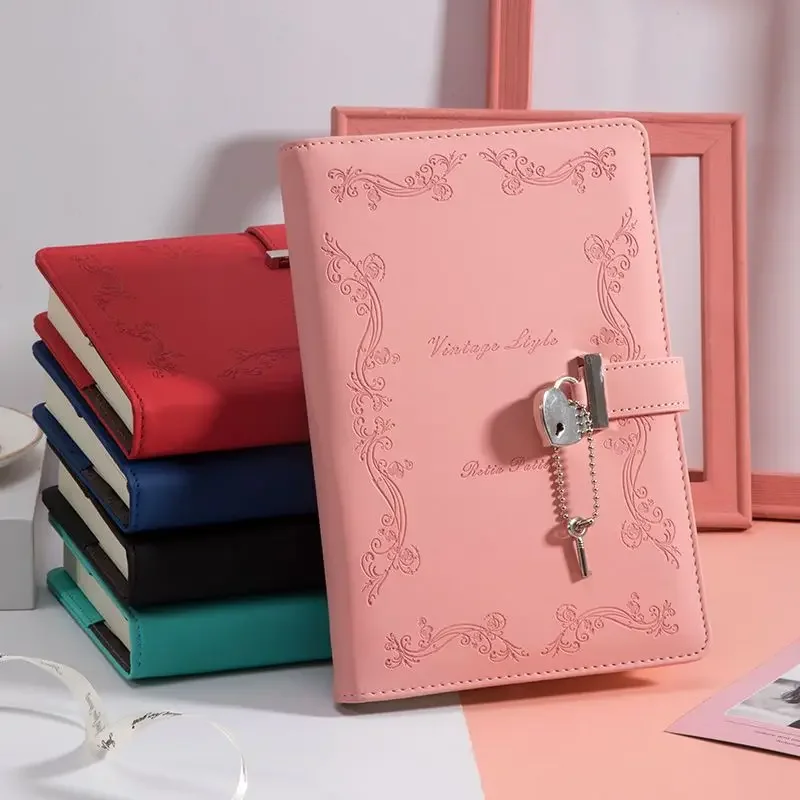 

Блокнот в подарок, креативный в виде сердца секретной линии 180 с линейным блокировкой, журнал с подкладкой замок для дневника Pink