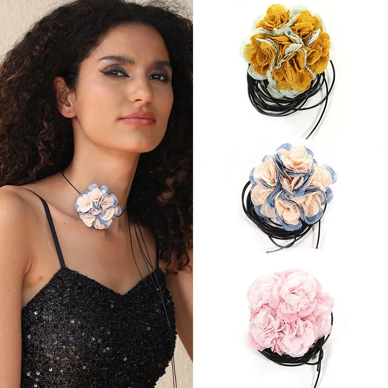 Multifunctional Necklaces Fashion Niche Design Sense Fabric Floral Necklace Bracelet Waist chain Flowers Handmade Jewelry
Multifunctional Necklaces Fashion Niche Design Sense Fabric Floral Necklace Bracelet Waist chain Flowers Handmade Jewelry
