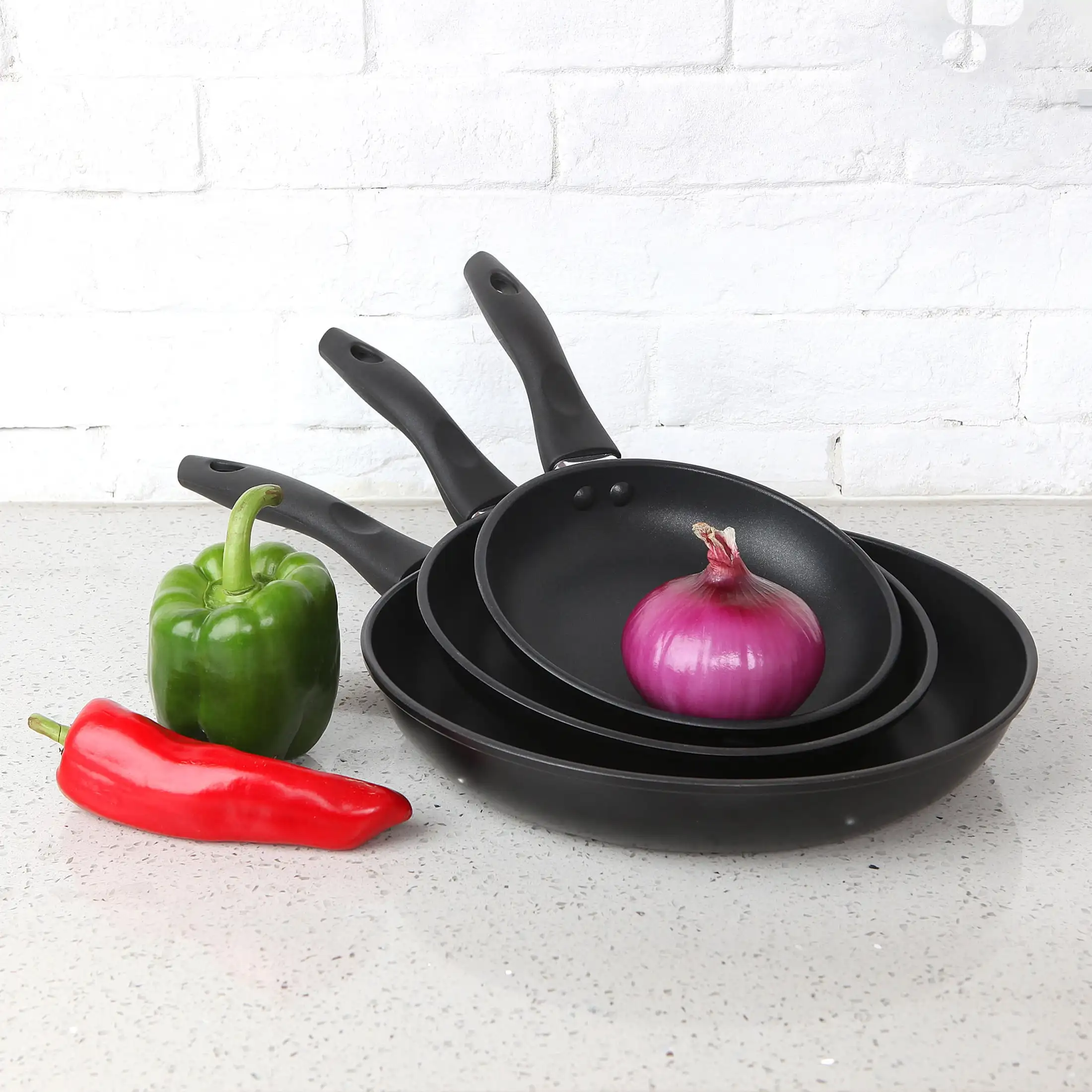 

Aluminum 7", 9" & 11" Non-Stick Skillet Pack, 3 Piece wok panelas pan wok pan