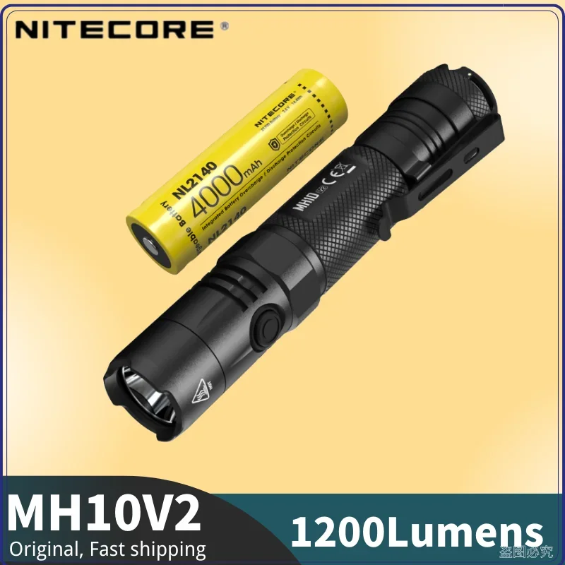 NITECORE MH10 V2 1200Lumens Tactical Flashlight Type-c Rechargeable 7 Lighting Modes With 21700 5000mAh Battery
NITECORE MH10 V2 1200Lumens Tactical Flashlight Type-c Rechargeable 7 Lighting Modes With 21700 5000mAh Battery