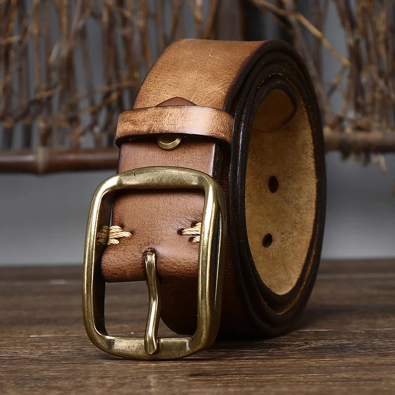 Vintage Luxury Men Cowhide Belt Copper Buckle 3.8CM Genuine Leather Belt Casual Jeans Belt Men High Quality Male Strap
Vintage Luxury Men Cowhide Belt Copper Buckle 3.8CM Genuine Leather Belt Casual Jeans Belt Men High Quality Male Strap