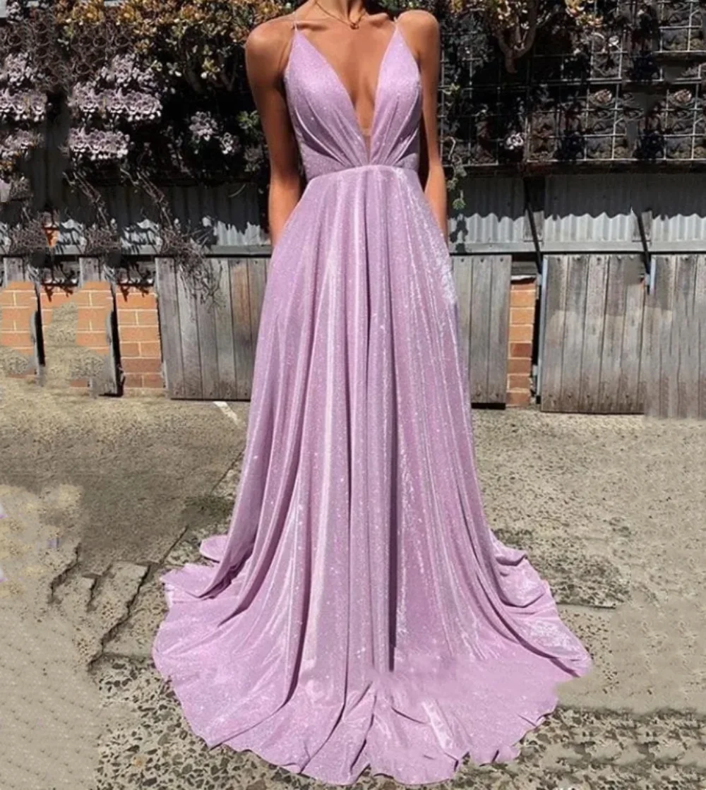 Sexy Spaghetti-Straps Prom Dress A-Line Sparkly Sequins Evening Dresses For Women Long Backless Party Dress فستان حفلات الزفاف
Sexy Spaghetti-Straps Prom Dress A-Line Sparkly Sequins Evening Dresses For Women Long Backless Party Dress فستان حفلات الزفاف