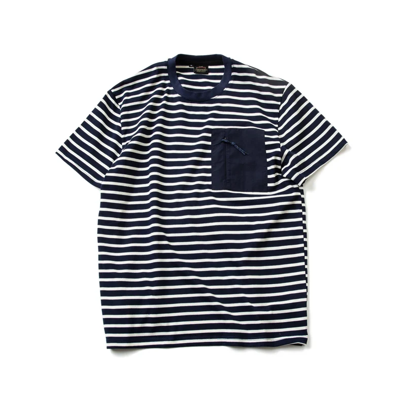 Japanese Outdoor Style Large Pocket Stitching Cotton Stripe Short Sleeve T-shirt Casual Loose Fashion Tee Men's Summer
Japanese Outdoor Style Large Pocket Stitching Cotton Stripe Short Sleeve T-shirt Casual Loose Fashion Tee Men's Summer