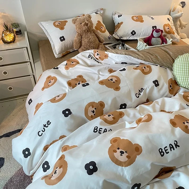 Boys Girls Bedding Set Fashion Adult Children Bed Linen Duvet Quilt Cover Pillowcase Cute Cartoon Bear Polyester Flat Sheets
Boys Girls Bedding Set Fashion Adult Children Bed Linen Duvet Quilt Cover Pillowcase Cute Cartoon Bear Polyester Flat Sheets