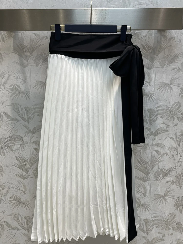 Fashion Designer Summer White Elegant A-Line Long Skirt Women's Butterfly-knot High Waist Slim Party Pleated Skirt
Fashion Designer Summer White Elegant A-Line Long Skirt Women's Butterfly-knot High Waist Slim Party Pleated Skirt