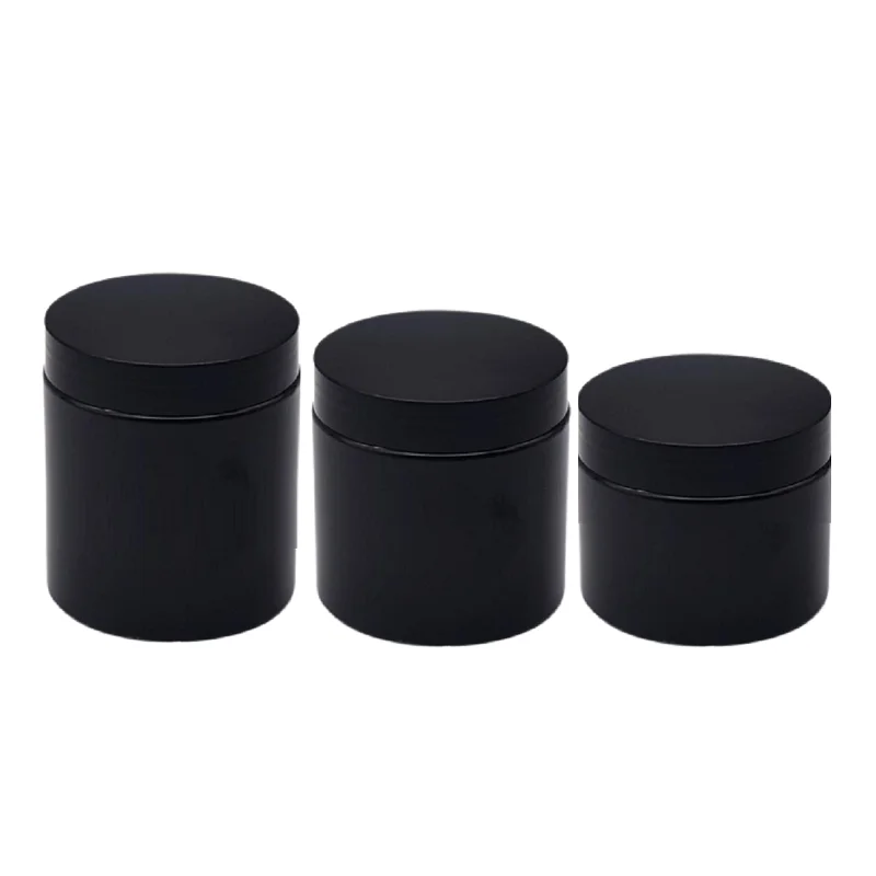 

Cosmetic Cream Pots Empty Screw Lid Matte Black Containers Wide Mouth Bottle Plastic Jars 30g 50g 80g 100g 120g 150g 200g 250g