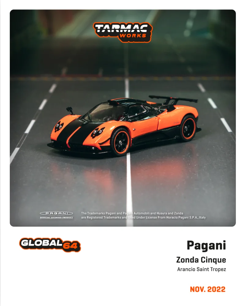 Tarmac Works 1:64 Pagani Zonda Five Arancio Saint Tropo оранжевая литая модель автомобиля
Tarmac Works 1:64 Pagani Zonda Five Arancio Saint Tropo оранжевая литая модель автомобиля