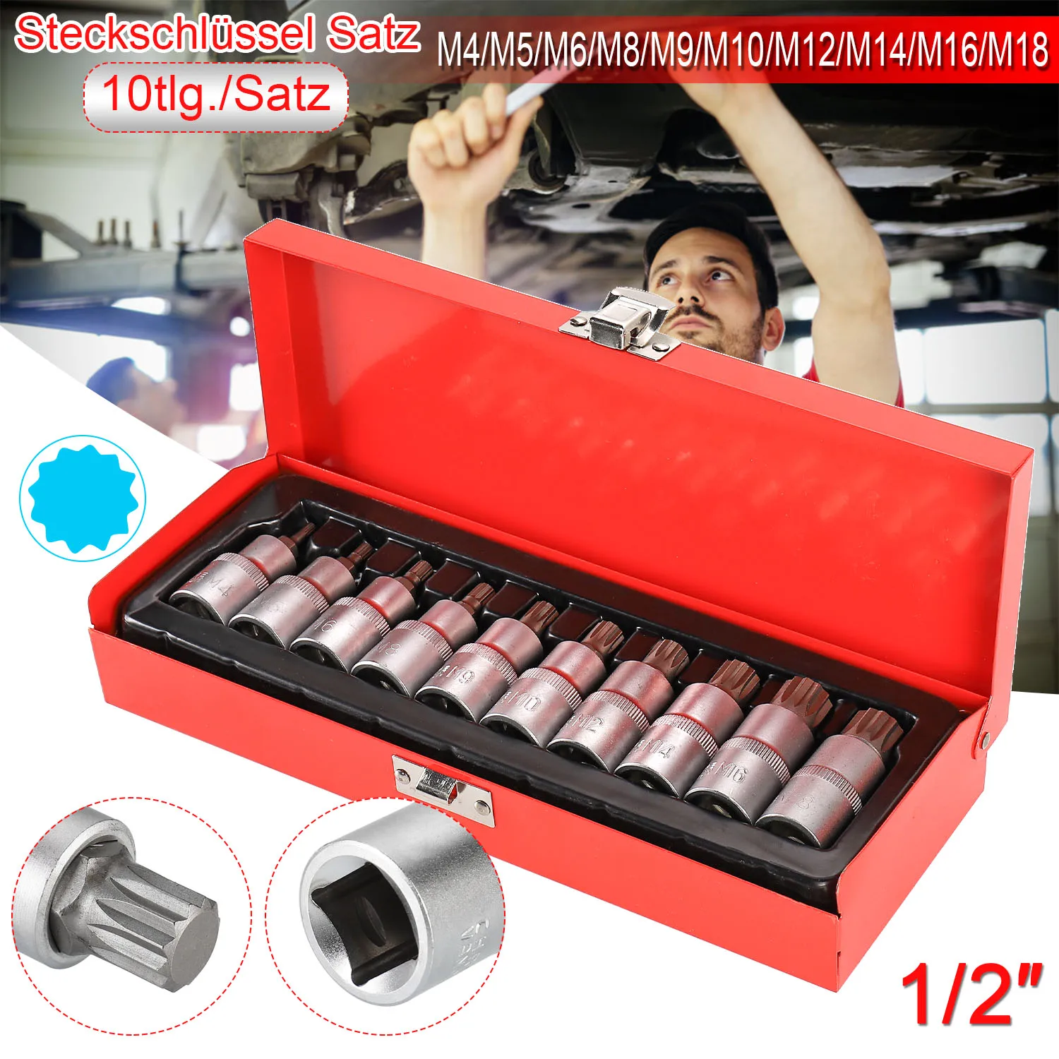 10pcs 55mm Impact Socket Adapter Multi-Tooth Sleeve 1/2" Drive Head Sleeve Set M4-M18 Power Nut Driver Drill Bit Set
10pcs 55mm Impact Socket Adapter Multi-Tooth Sleeve 1/2" Drive Head Sleeve Set M4-M18 Power Nut Driver Drill Bit Set