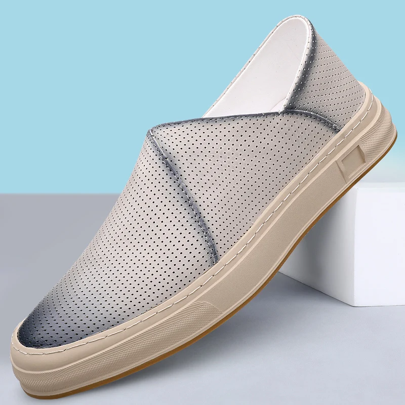 Genuine Leather Loafers Men Luxury Brand Moccasin Fashion Slip on Flat Casual Shoes Breathable Man Footwear Hollow Out Boat Shoe
Genuine Leather Loafers Men Luxury Brand Moccasin Fashion Slip on Flat Casual Shoes Breathable Man Footwear Hollow Out Boat Shoe