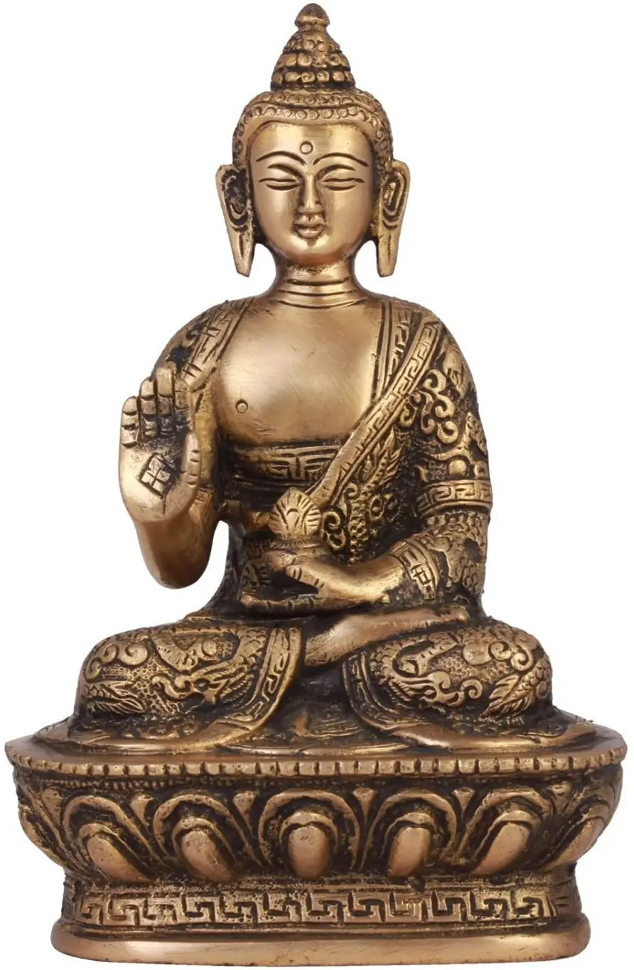 ShopEndHere Blessing Buddha Idol (7 Inch Tall), Hand Crafted Lifestory Buddha Statue, Fine Carving, Antique Brass Sculpture, V
ShopEndHere Blessing Buddha Idol (7 Inch Tall), Hand Crafted Lifestory Buddha Statue, Fine Carving, Antique Brass Sculpture, V
