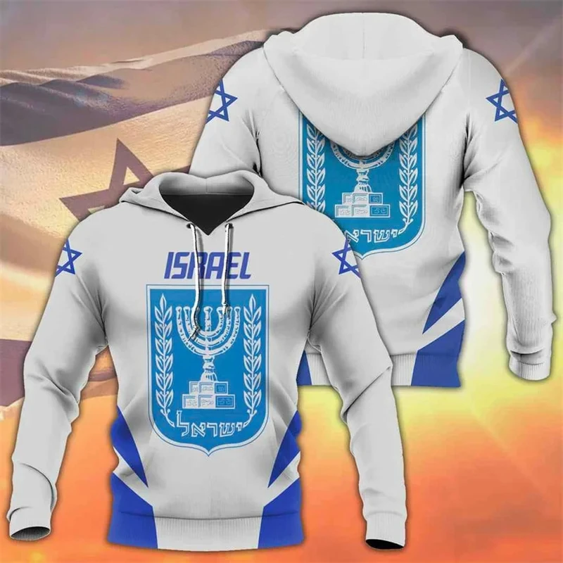 

Israel National Emblem Flag 3d Print Men's Hoodies New Fashion Israeli Street Hip Hop Boys Kids Hooded Sweatshirt Male Pullovers