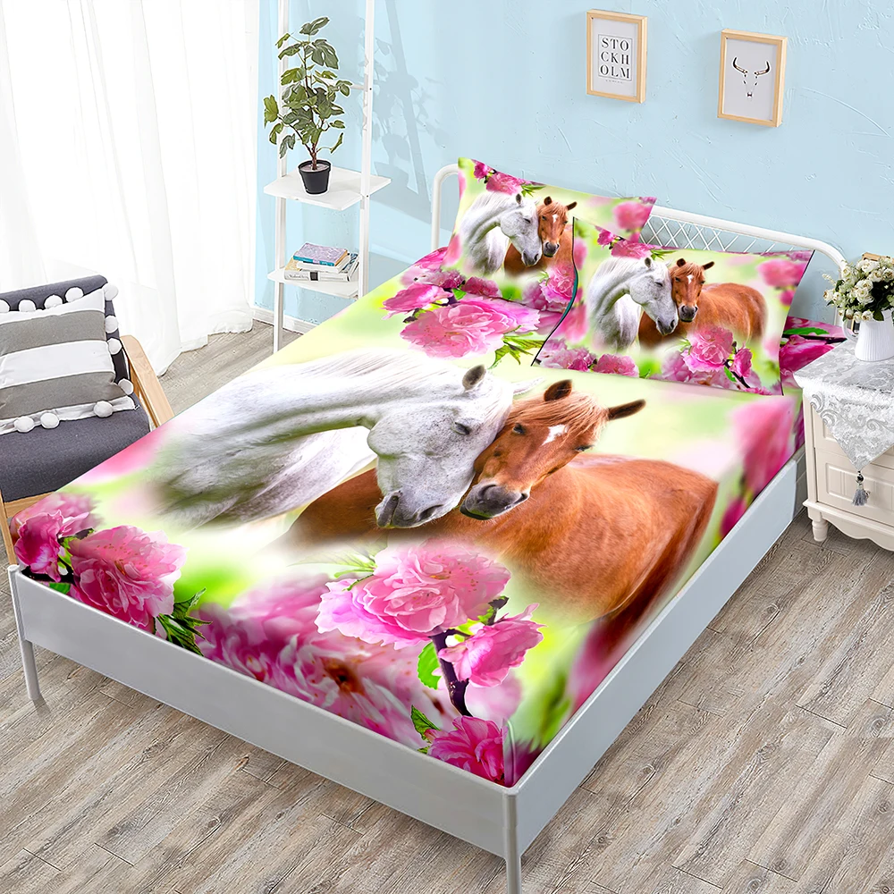 Horse Flower Mattress Protector Cover Fitted Sheet Set Pillow Case Drop Shipping Holiday Gift Twin Full Queen Single Double
Horse Flower Mattress Protector Cover Fitted Sheet Set Pillow Case Drop Shipping Holiday Gift Twin Full Queen Single Double