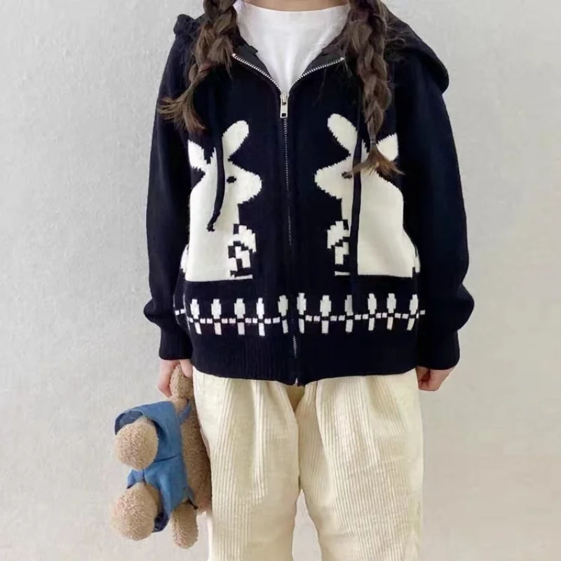 Lovely Rabbit Sweater Jacket for Boys and Girls, 2023 Autumn and Winter, Korean Style Long-sleeved Knit Hoodie with Zipper
Lovely Rabbit Sweater Jacket for Boys and Girls, 2023 Autumn and Winter, Korean Style Long-sleeved Knit Hoodie with Zipper