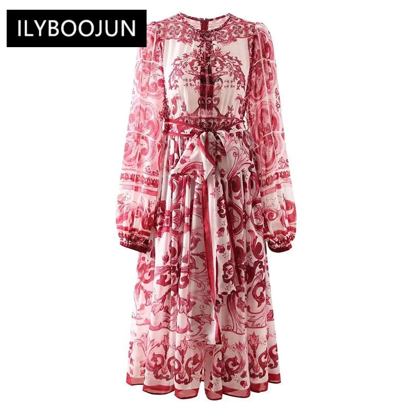 Dresses For Women 2023 Luxury Casual Loose Midi Dress Women's O-neck Frenulum Gathered Waist Split Vintage Party Print Dress
Dresses For Women 2023 Luxury Casual Loose Midi Dress Women's O-neck Frenulum Gathered Waist Split Vintage Party Print Dress