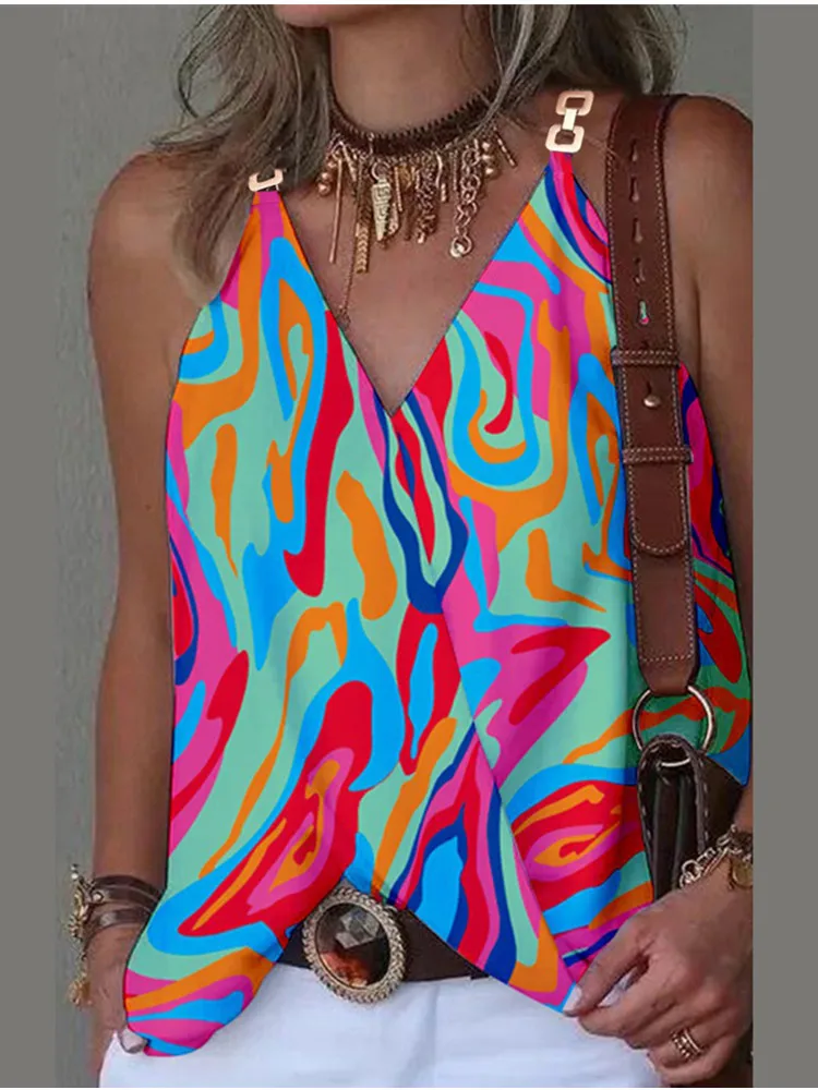 Sleeveless 2023 Summer Women's Sexy Deep V Neck Workout Love Heart Abstract Printed Shirts Party Club Outwear Chain Strap H209
Sleeveless 2023 Summer Women's Sexy Deep V Neck Workout Love Heart Abstract Printed Shirts Party Club Outwear Chain Strap H209