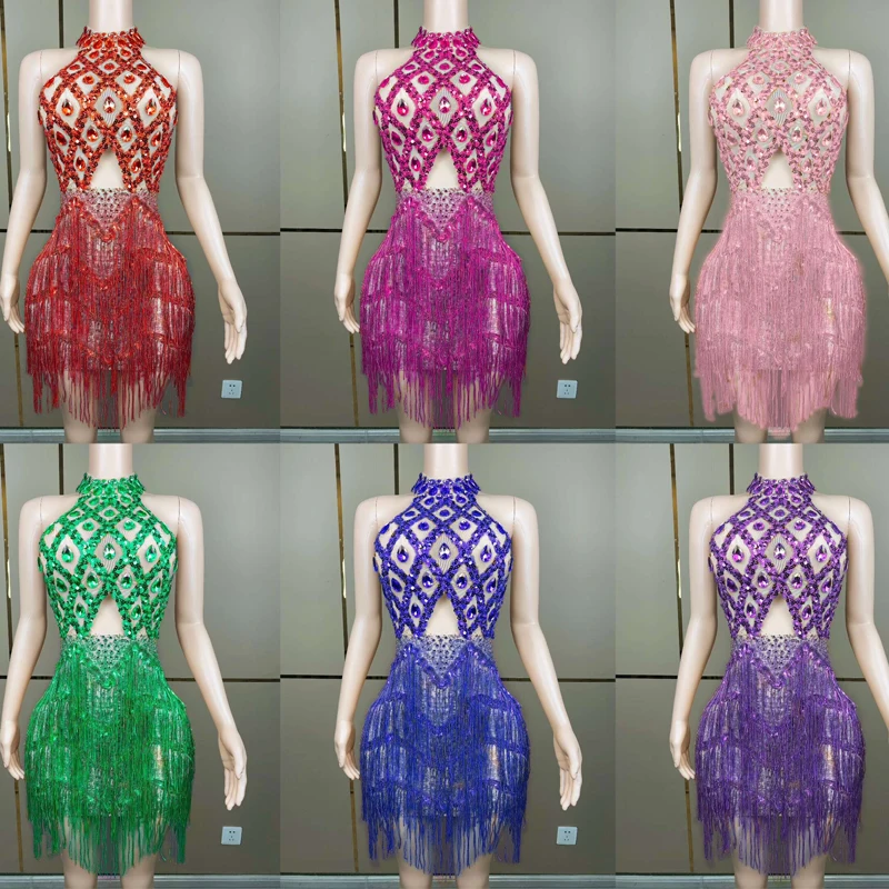 High end Rhinestone Latin Dress Birthday Party Women's Sequin and Tassel Party Dress Large Stone and Suspender Collar Set 2023
High end Rhinestone Latin Dress Birthday Party Women's Sequin and Tassel Party Dress Large Stone and Suspender Collar Set 2023