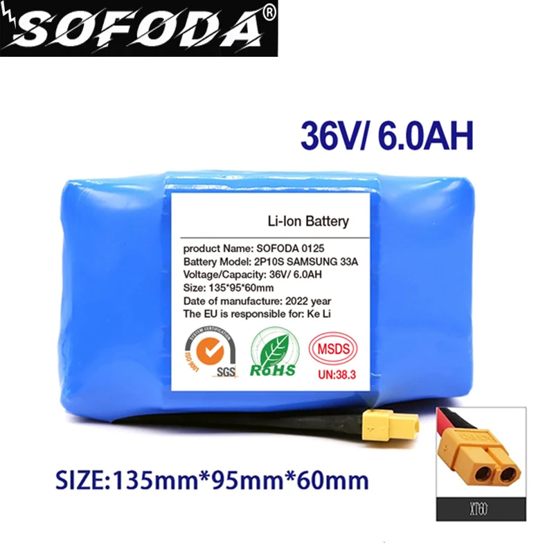 Genuine 36V Battery Packs 6000mAh 6.0Ah Rechargeable Lithium ion battery for Electric Self Balancing Scooter HoverBoard Unicycle
Genuine 36V Battery Packs 6000mAh 6.0Ah Rechargeable Lithium ion battery for Electric Self Balancing Scooter HoverBoard Unicycle