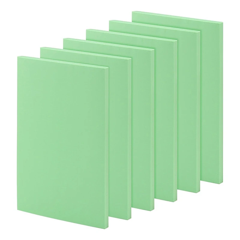 

6 PCS 6 X 4 Inch Green Rubber Carving Blocks, 15X10cm Green Rubber Stamp Carving Blocks, Carved Rubber Bricks For Stamp