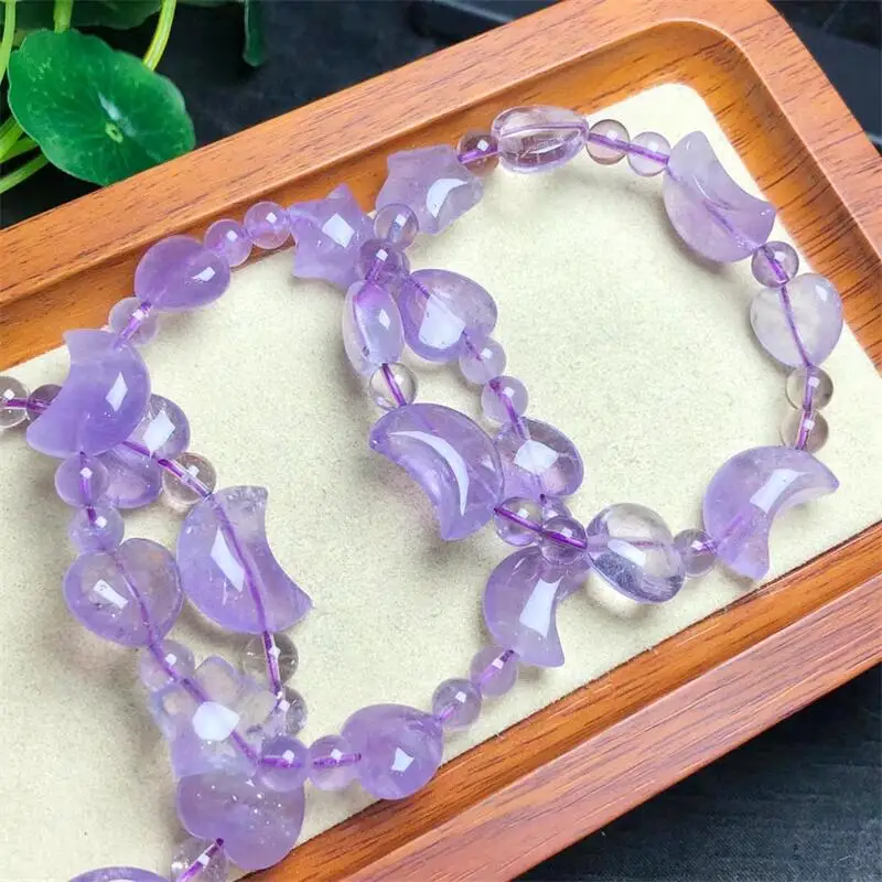 Natural Amethyst Heart Moon Star Bracelet Purple Crystal Reiki Healing High Quality Gemstone Fashion Jewelry Gift 1pcs 11-14mm
Natural Amethyst Heart Moon Star Bracelet Purple Crystal Reiki Healing High Quality Gemstone Fashion Jewelry Gift 1pcs 11-14mm