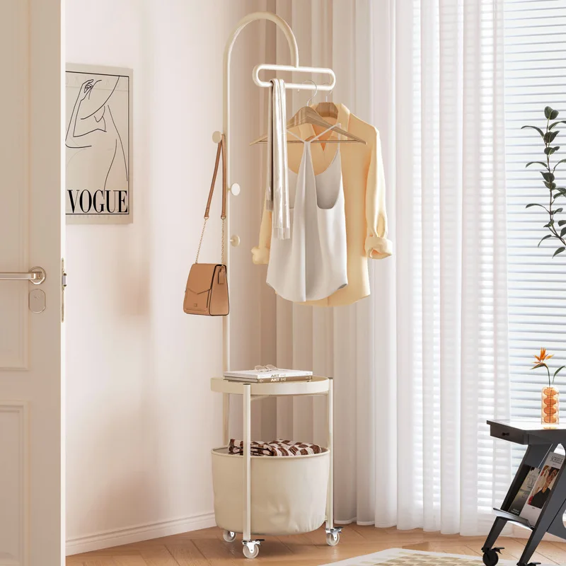 Home bedroom bedside table hanger integrated mobile floor to ceiling bedroom coat rack cream style simple storage rack
Home bedroom bedside table hanger integrated mobile floor to ceiling bedroom coat rack cream style simple storage rack