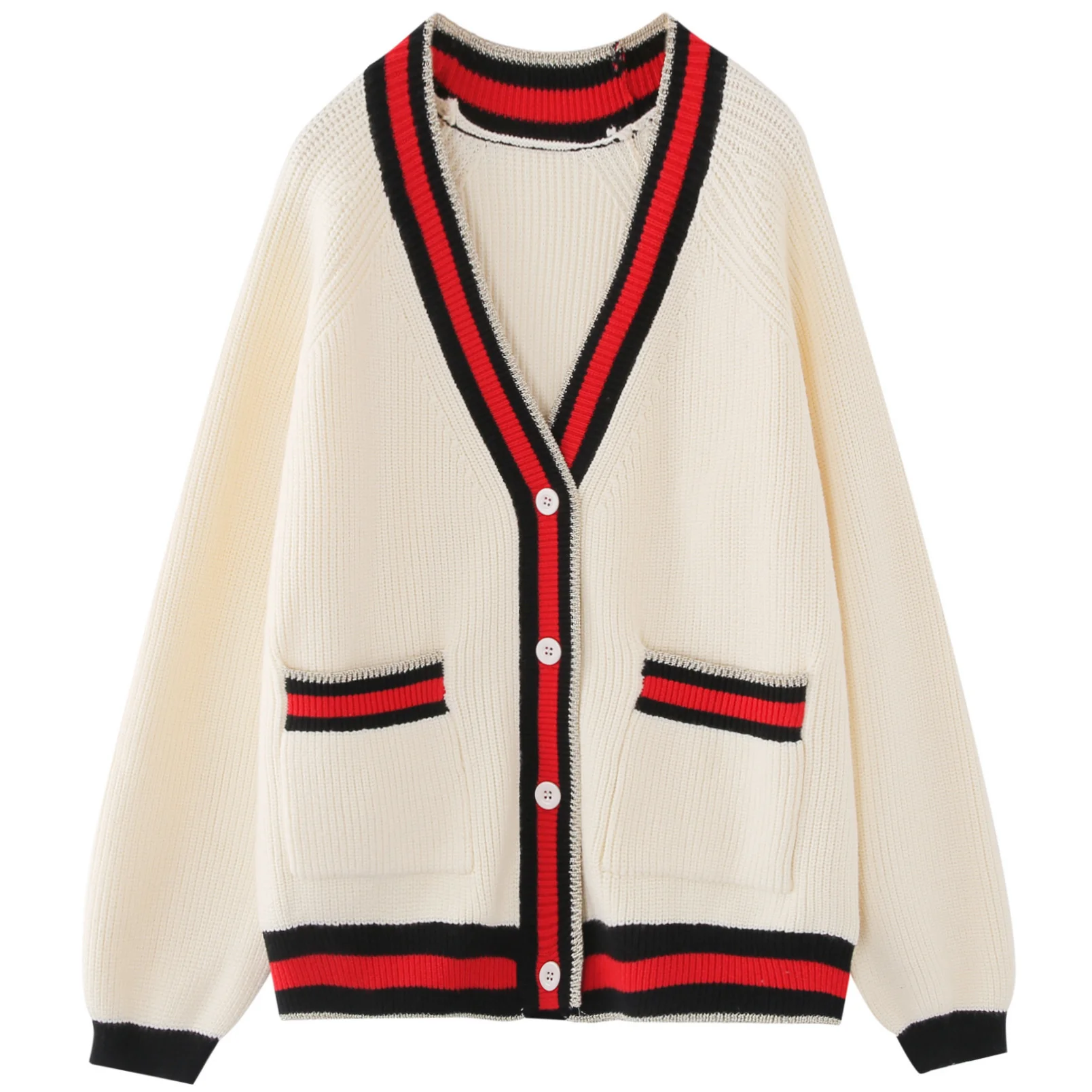 2022 Autumn Women Long Sleeve Cardigan Wool V-Neck Loose Knitted Sweater Matching Color Outerwear Korean Design
2022 Autumn Women Long Sleeve Cardigan Wool V-Neck Loose Knitted Sweater Matching Color Outerwear Korean Design