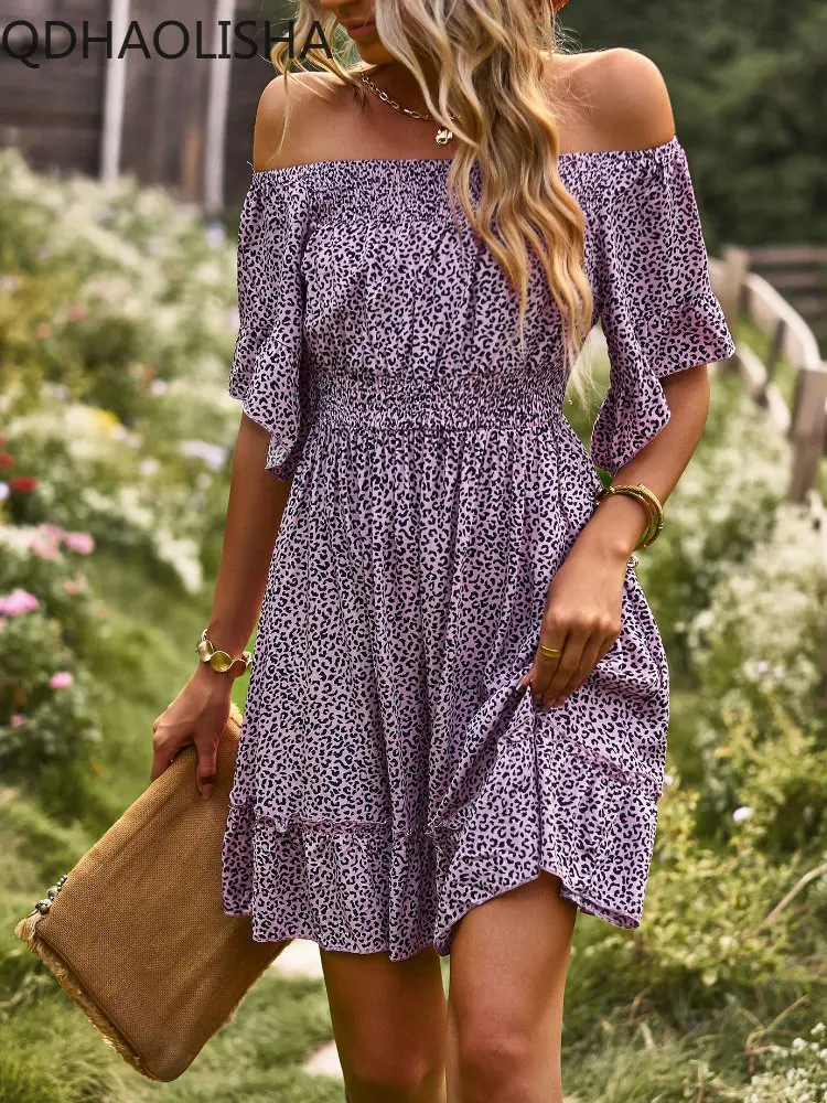 2023 New In Summer Fashion Commuter Women One-line Collar Leopard Print A-line Skirt Casual for Women Streetwear Sexy Dress
2023 New In Summer Fashion Commuter Women One-line Collar Leopard Print A-line Skirt Casual for Women Streetwear Sexy Dress