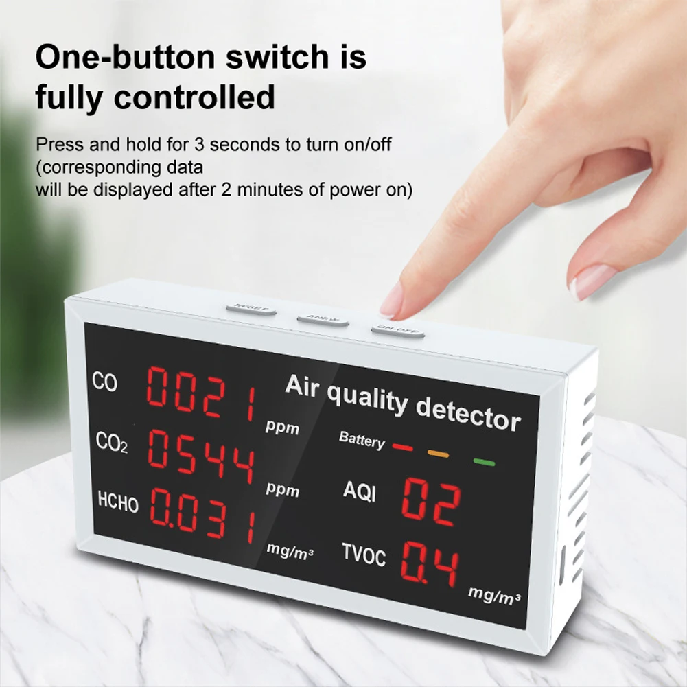 UYANGG Air Monitor Digital Display CO CO2 HCHO TVOC Detector CO2 Carbon Dioxide Meter Air Quality Monitor Gas Detector Tool
UYANGG Air Monitor Digital Display CO CO2 HCHO TVOC Detector CO2 Carbon Dioxide Meter Air Quality Monitor Gas Detector Tool