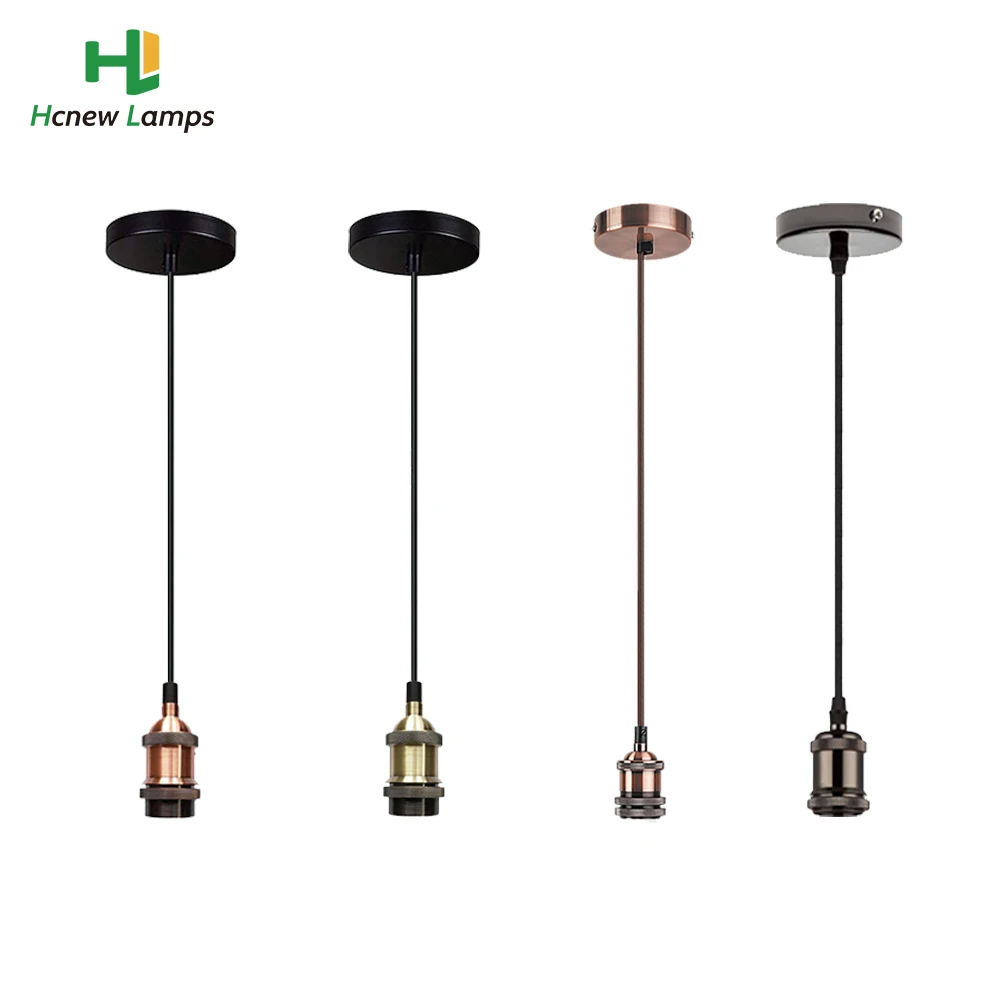 

Винтажный металлический подвесной светильник Е27, 1 м, простой подвесной светильник в стиле индастриал для коридора, спальни, подвесной светильник