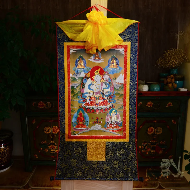 family Home efficacious Protection--120 CM Large--Tibetan Buddhism White Tara Buddha silk Thang-ga Thangka Buddha art
family Home efficacious Protection--120 CM Large--Tibetan Buddhism White Tara Buddha silk Thang-ga Thangka Buddha art