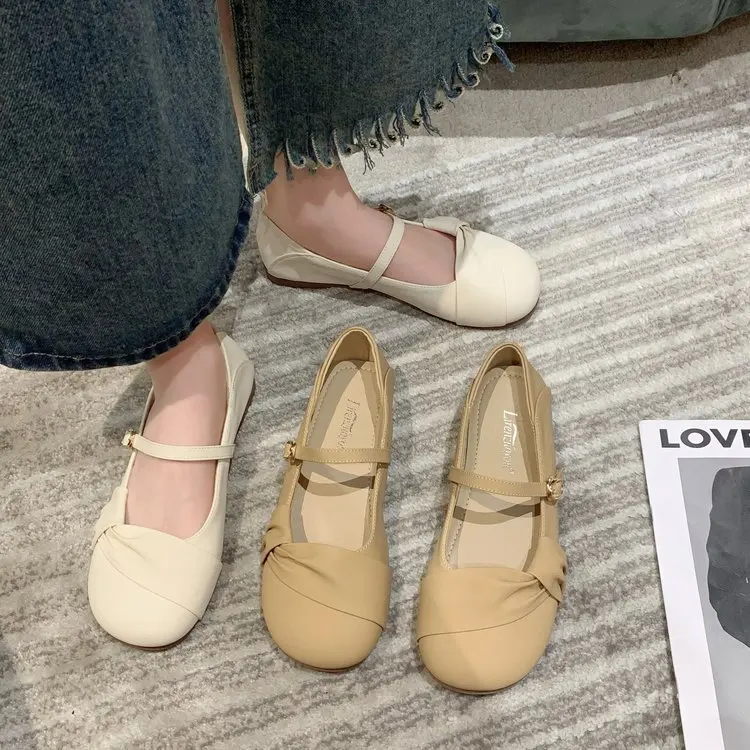 

Round Toe Shoes Woman 2023 Elegant Casual Female Sneakers Shallow Mouth Flats New Moccasin Dress Boat Summer Solid Rome Leisure