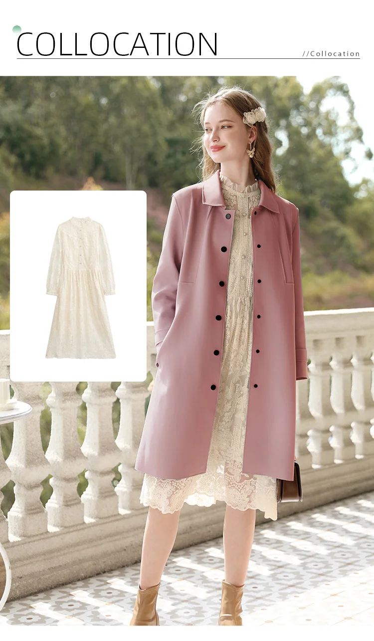 I BELIEVE YOU British Trench Coat Women Mid-length 2023 Autumn New High-grade Gentle Retro Turn-down Collar Jackets 2234185356 I BELIEVE YOU British Trench Coat Women Mid-length 2023 Autumn New High-grade Gentle Retro Turn-down Collar Jackets 2234185356
